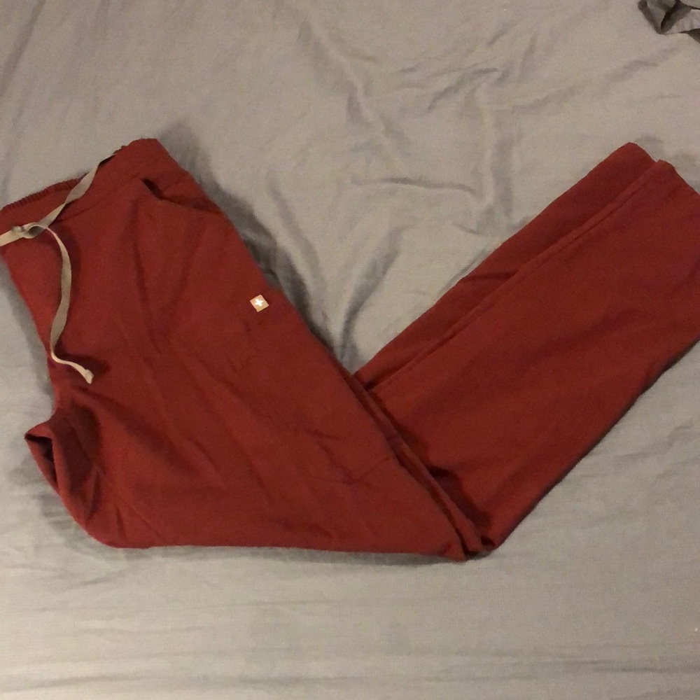 Size Small Figs Maroon Straight Leg Scrubs.